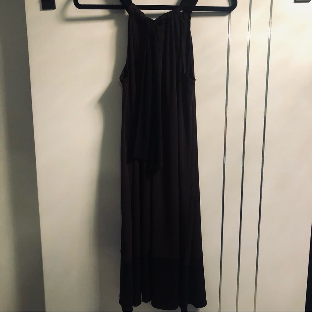 London Times Size 8 Dark Chocolate & Black  Halter Knit Dress - Picture 7 of 13